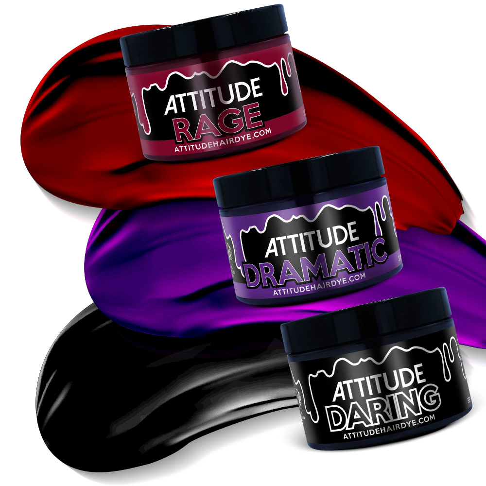 Attitude Hair Dye - DARK ROMANCE Kit Kit de teintures capillaires semipermanentes - Rouge foncé/Violet foncé